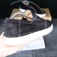 Christian Louboutin 'Black Suede' Pik Boat (41.5) ✌🏽