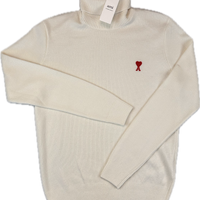 AMI Turtleneck, Herre Heart 'Cream' (Small) 😁