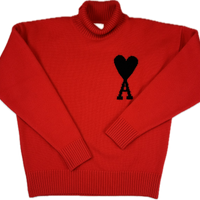 AMI Turtleneck, Herre Heart 'Rød' (Large) 😁