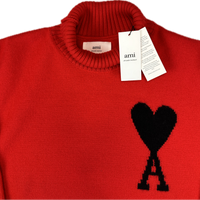 AMI Turtleneck, Herre Heart 'Rød' (Large) 😁