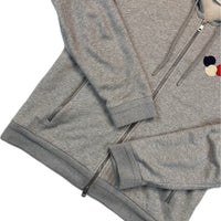 Moncler Zip Hoodie, Herre, 'Grå' Double Logo (XX-Large)