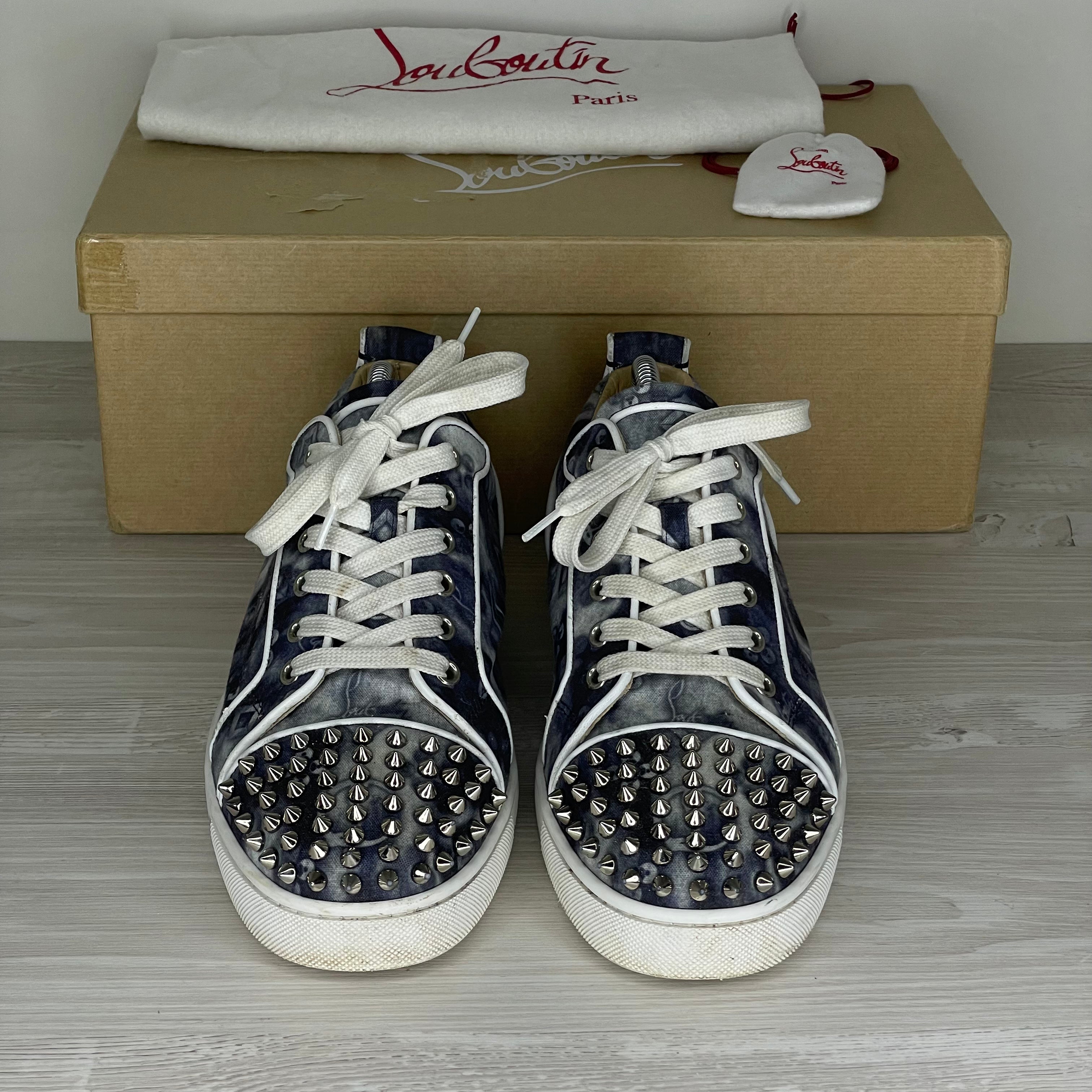 Christian Louboutin Sneakers, 'Multi Silver' Junior Spikes (41)