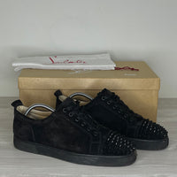 Christian Louboutin Sneakers, Herre Junior Spikes 'Sort' Ruskind (41.5)