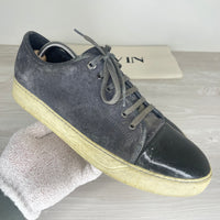 Lanvin Sneakers, 'Grey Suede' Lak Toe (44)