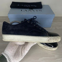(RESERVERET) Lanvin Sneakers, 'Navy Suede' Lak Toe (43)