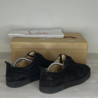 Christian Louboutin Sneakers, Herre Junior Spikes 'Sort' Ruskind (41.5)
