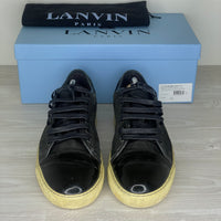 Lanvin Sneakers, 'Black Suede' Lak Toe (43)