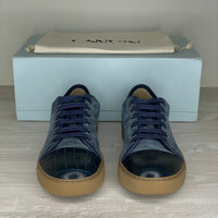 Lanvin Sneakers, Blue Suede Lak Toe (40)