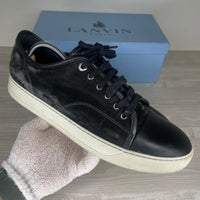 Lanvin Sneakers, 'Black Velour' Mat Toe (44)