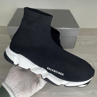 Balenciaga Sneakers, 'Black/White' Speed Trainers (44)