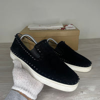 Christian Louboutin Sneakers, Herre Pik Boat 'Sort Ruskind (43)