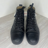 Christian Louboutin Sneakers, 'Black Leather' High-Top (44.5)