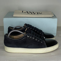 Lanvin Sneakers, 'Black Suede' Lak Toe (43)