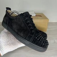 Christian Louboutin Sneakers, Herre Junior Spikes 'Sort' Ruskind (41.5)
