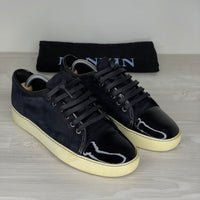 Lanvin Sneakers, 'Black Suede' Lak Toe (39) 🤓