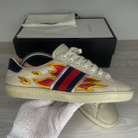 Gucci Sneakers, Beige 'Flames' Ace (42.5)