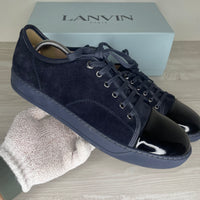 Lanvin Sneakers, 'Navy Suede' Lak Toe (44)