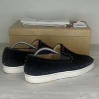 Christian Louboutin Sneakers, Herre Pik Boat 'Sort Ruskind (43)