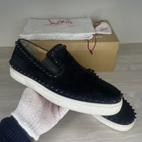 Christian Louboutin Sneakers, 'Black Suede' Pik Boat (43)