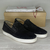 Christian Louboutin Sneakers, 'Black Suede' Pik Boat (43)
