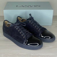 Lanvin Sneakers, 'Navy Suede' Lak Toe (44)
