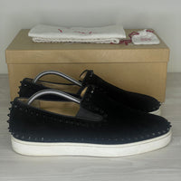 Christian Louboutin Sneakers, Herre Pik Boat 'Sort Ruskind (43)