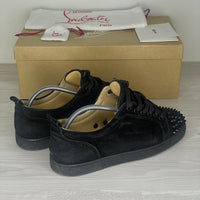 Christian Louboutin Sneakers, 'Black Suede' Junior Spikes (40.5)