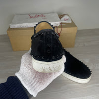 Christian Louboutin Sneakers, 'Black Suede' Pik Boat (43)