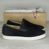 Christian Louboutin Sneakers, 'Black Suede' Pik Boat (43)