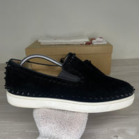 Christian Louboutin Sneakers, Herre Pik Boat 'Sort Ruskind (43)