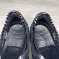 Lanvin Sneakers, 'Black Suede' Lak Toe (39) 🤓