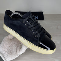 Lanvin Sneakers, 'Black Suede' Lak Toe (39) 🤓