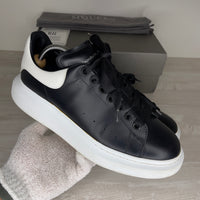 Alexander McQueen Sneakers, 'Black Leather' Oversized Sneakers (41)