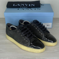 Lanvin Sneakers, 'Black Suede' Lak Toe (43)