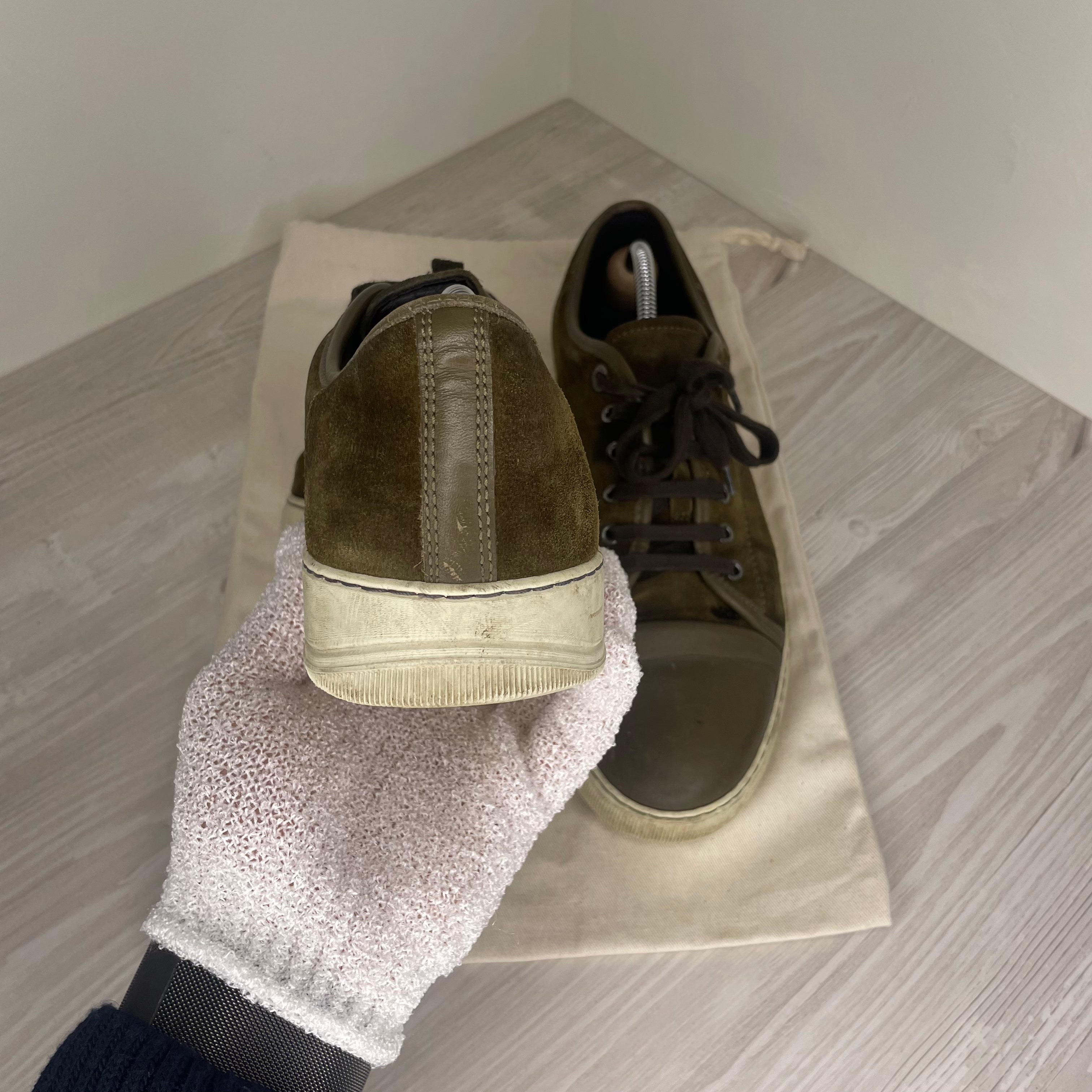 Lanvin Sneakers, Herre 'Oliven' Mat Toe (43)