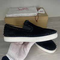 Christian Louboutin Sneakers, 'Black Suede' Pik Boat (43)
