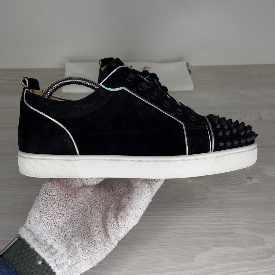 Christian Louboutin Sneakers, 'Multi Black Suede' Junior Spikes (39.5)