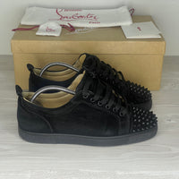 Christian Louboutin Sneakers, 'Black Suede' Junior Spikes (40.5)