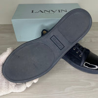 Lanvin Sneakers, 'Navy Suede' Lak Toe (44)