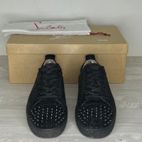 Christian Louboutin Sneakers, Herre Junior Spikes 'Sort' Ruskind (41.5)
