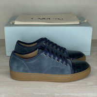 Lanvin Sneakers, Blue Suede Lak Toe (40)