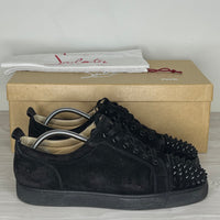 Christian Louboutin Sneakers, Herre Junior Spikes 'Sort' Ruskind (41.5)