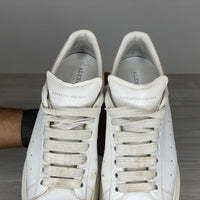 Alexander McQueen Sneakers, 'Hvid Læder' Pink Ruskind Hæl Oversized (39.5) 💝
