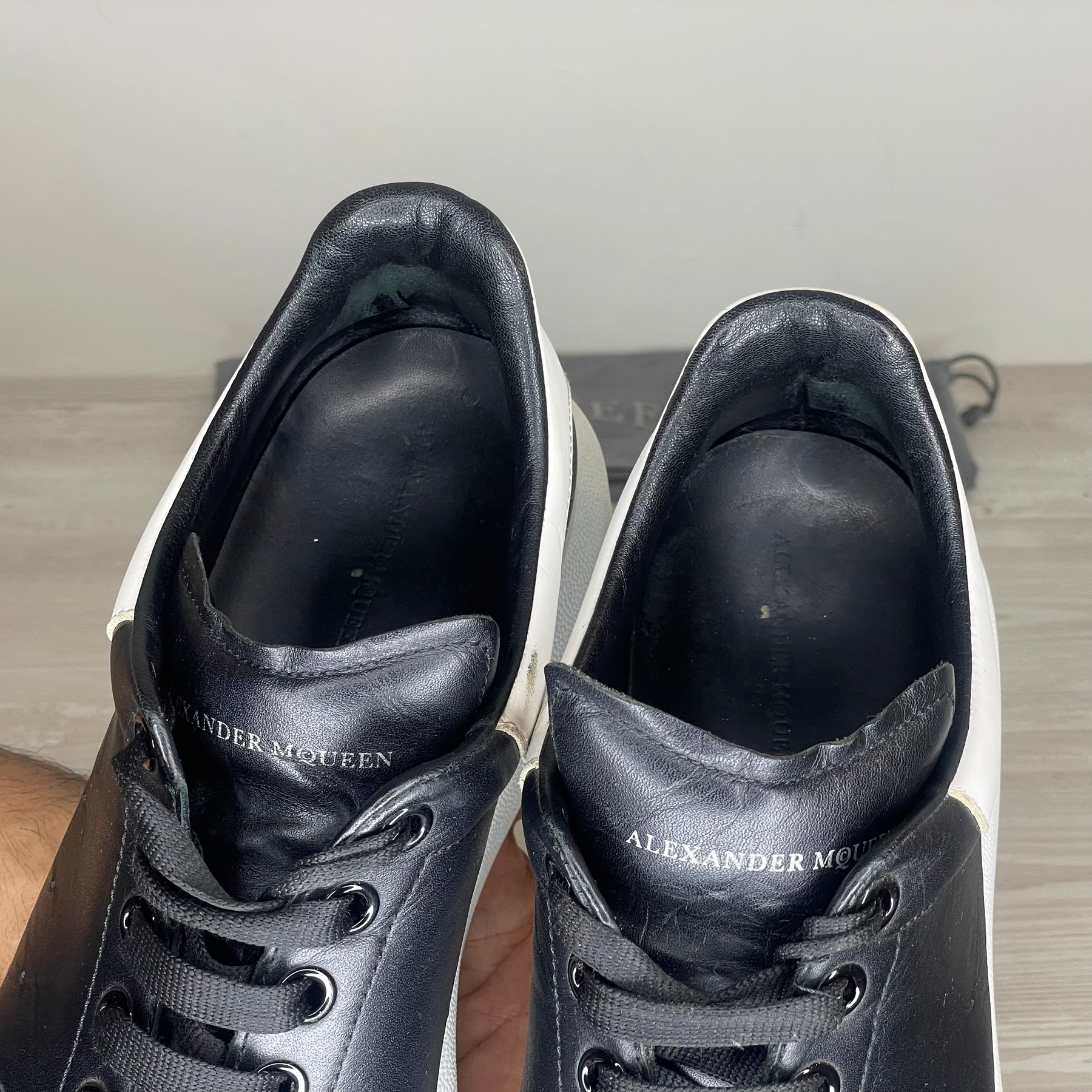 Alexander McQueen Sneakers, 'Sort Læder' Oversized (45) 🫧