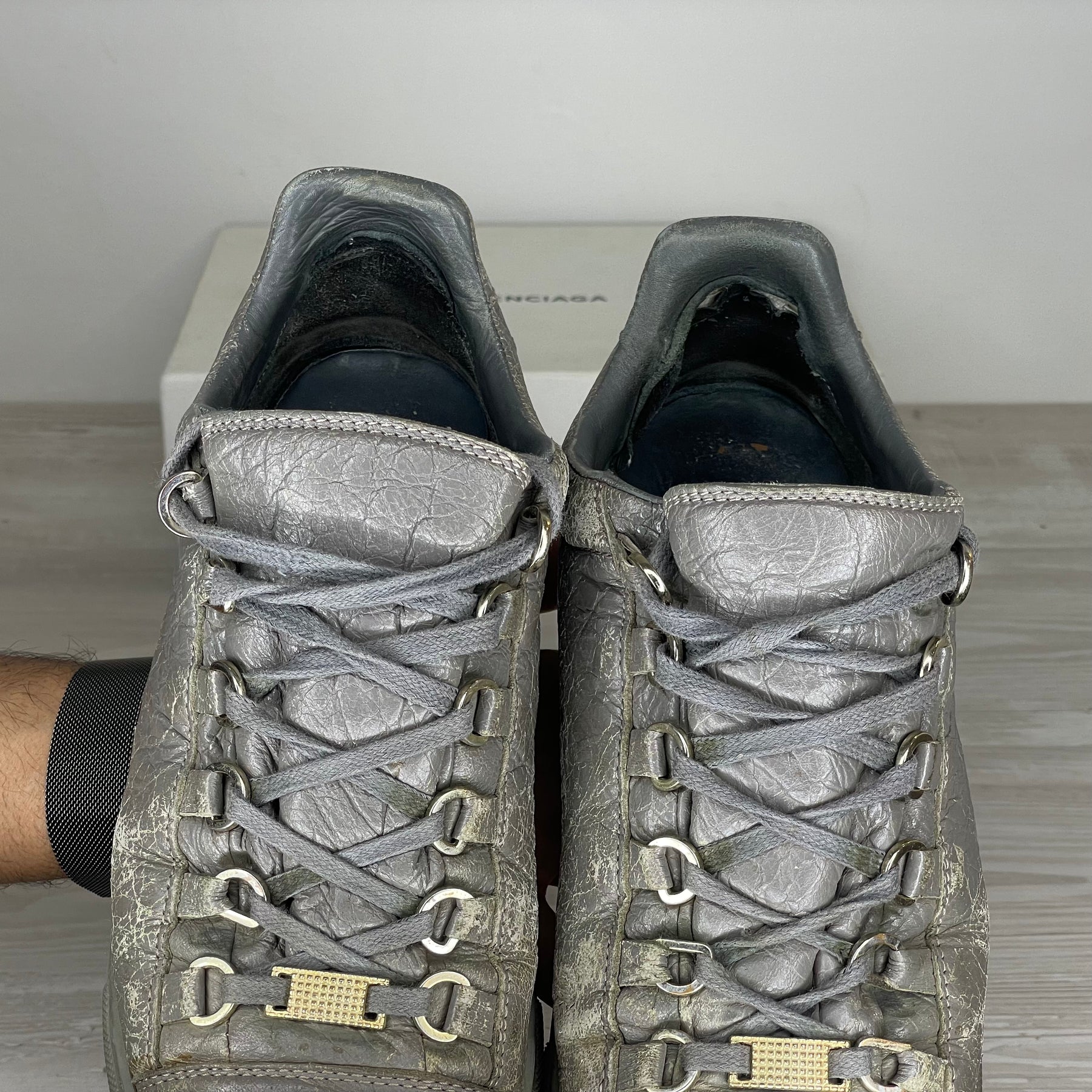Balenciaga Sneakers, 'Grå Læder' Arena (39) 🐺