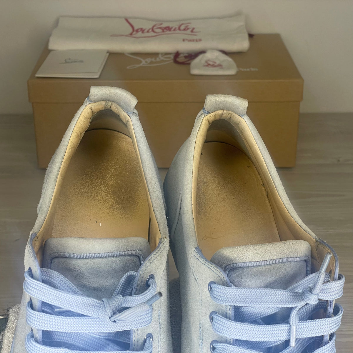 Christian Louboutin Sneakers, Herre 'Blå' Sky Metal Junior Spikes (44.5) 🥶