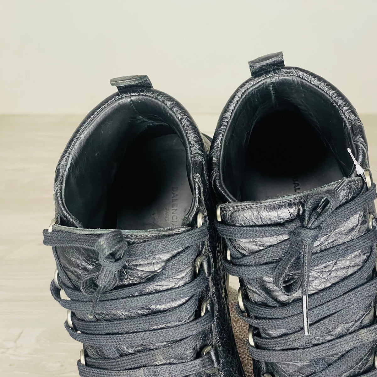 Balenciaga Sneakers, 'Sort' High Læder Arena (40)