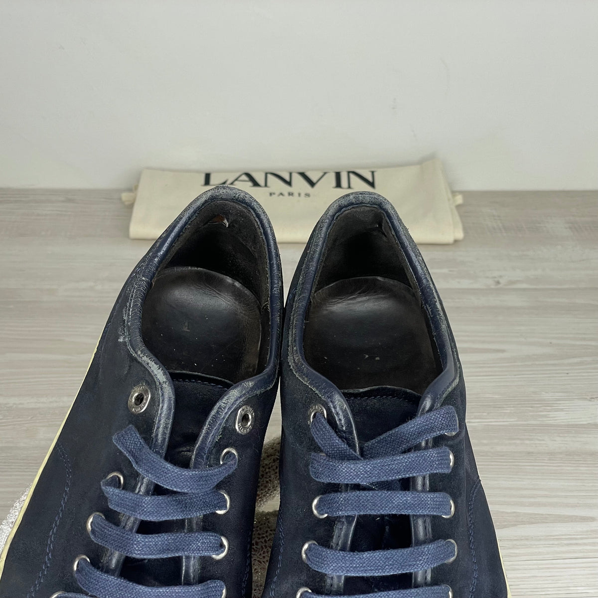 Lanvin Sneakers, Herre 'Blå' Ruskind Lak Toe (42) 🏵️