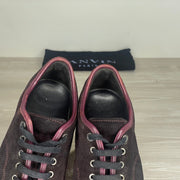 Lanvin Sneakers, Herre 'Bordeaux Ruskind' Lak Toe (42) 🥀