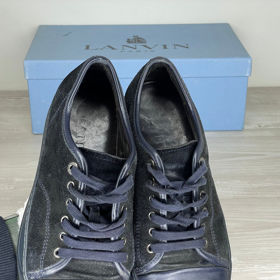 Lanvin Sneakers, Herre 'Navy / Mørke Blå' Sort Ruskind Mat Toe (39) 🚎